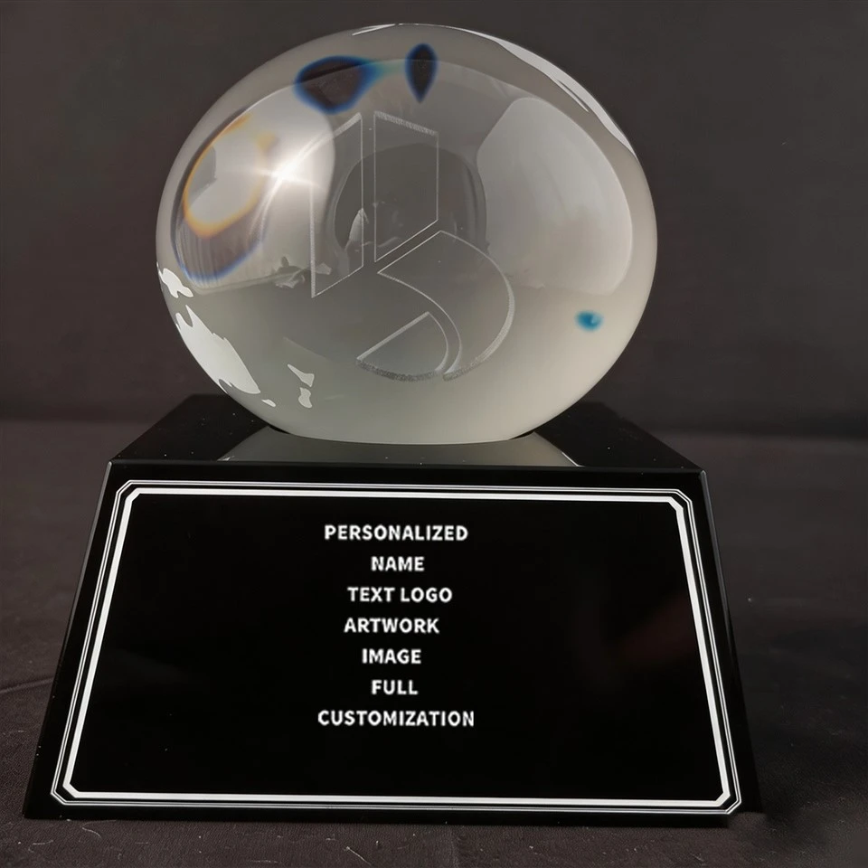 3D Engraved Crystal Globe Recognition Award suppliers