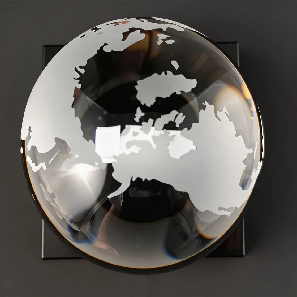 3D Engraved Crystal Globe Recognition Award high quality