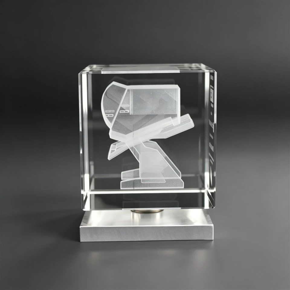 Metal Base 3D-engraved Crystal Trophy factory