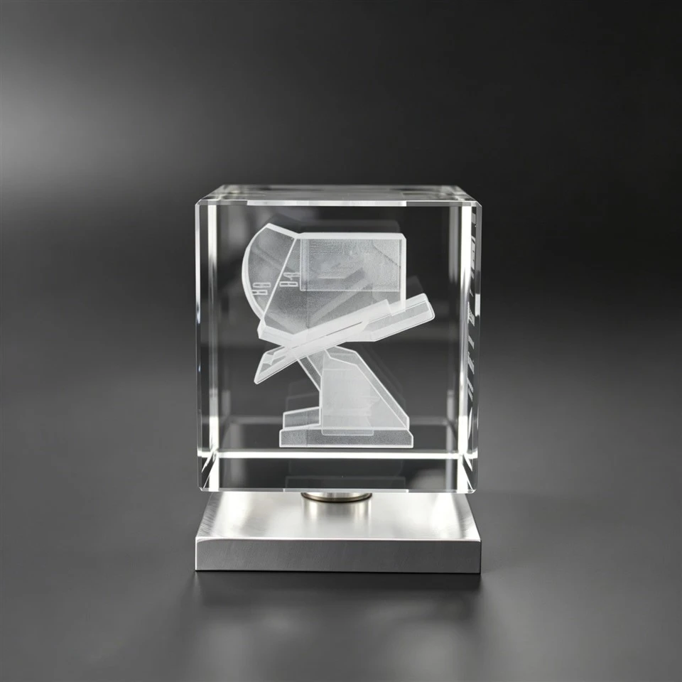 Metal Base 3D-engraved Crystal Trophy best