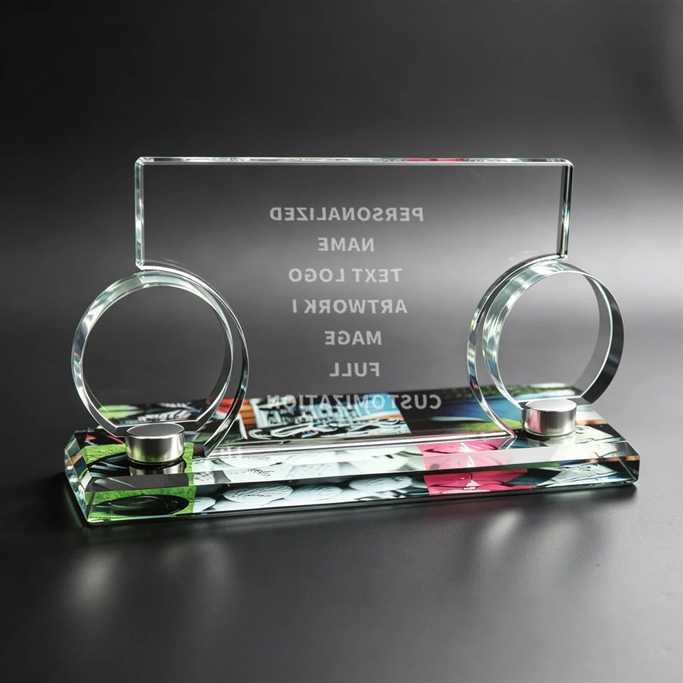 Two Circular Frame Personalized Crystal Plaque best